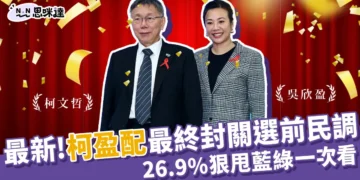 最新柯文哲民調》柯盈配26.9%狠甩藍綠，最終封關民調一次看！