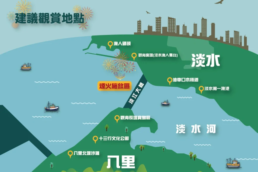 2025淡水漁人碼頭煙火秀必看!最佳觀賞位置、交通方式全在這!
