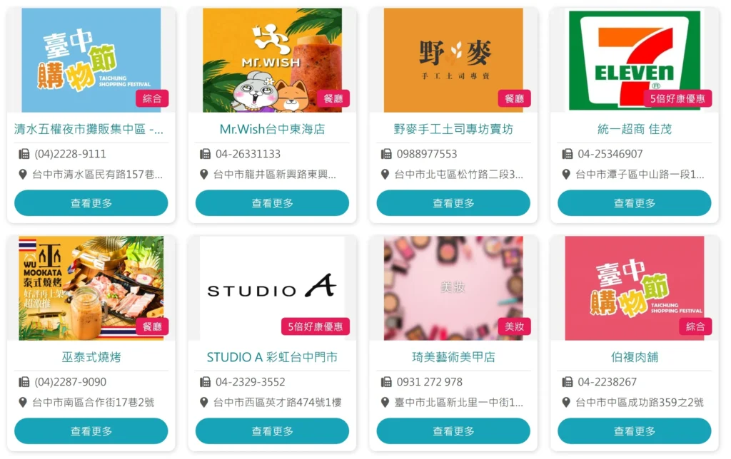 2025台中購物節合作店家