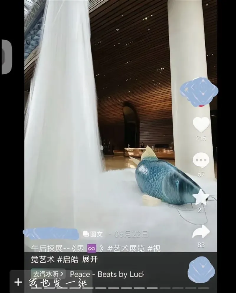 此展品被網友認為是在暗指于朦朧也在館內