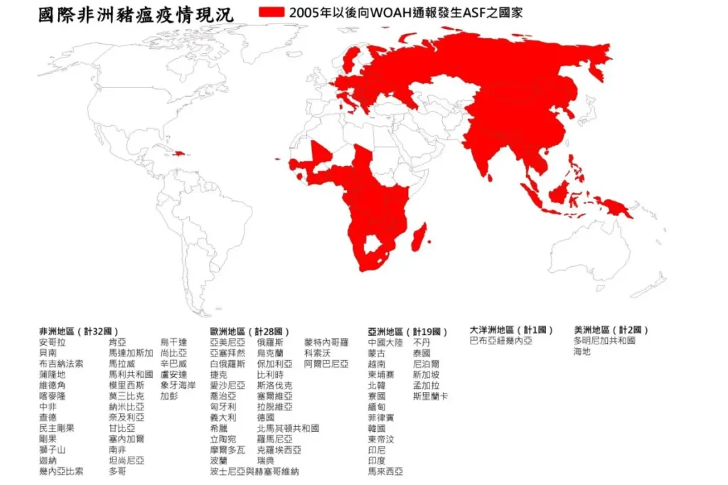 非洲豬瘟現況:疫情蔓延全球 82 國