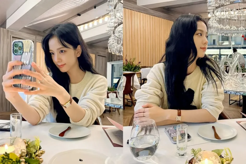 Jisoo 戴 Cartier Tank / 圖片取自網路