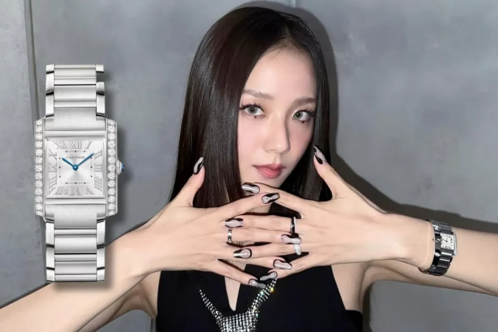 Jisoo 戴 Cartier Tank Française / 圖片取自網路