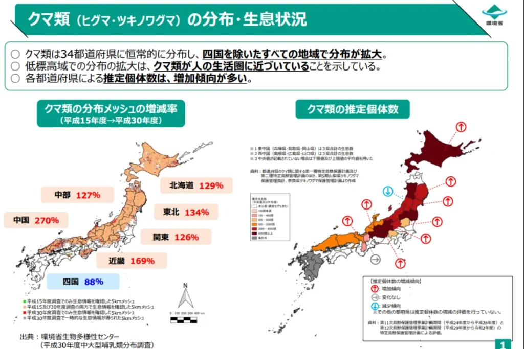 日本熊活動區域逐漸擴大