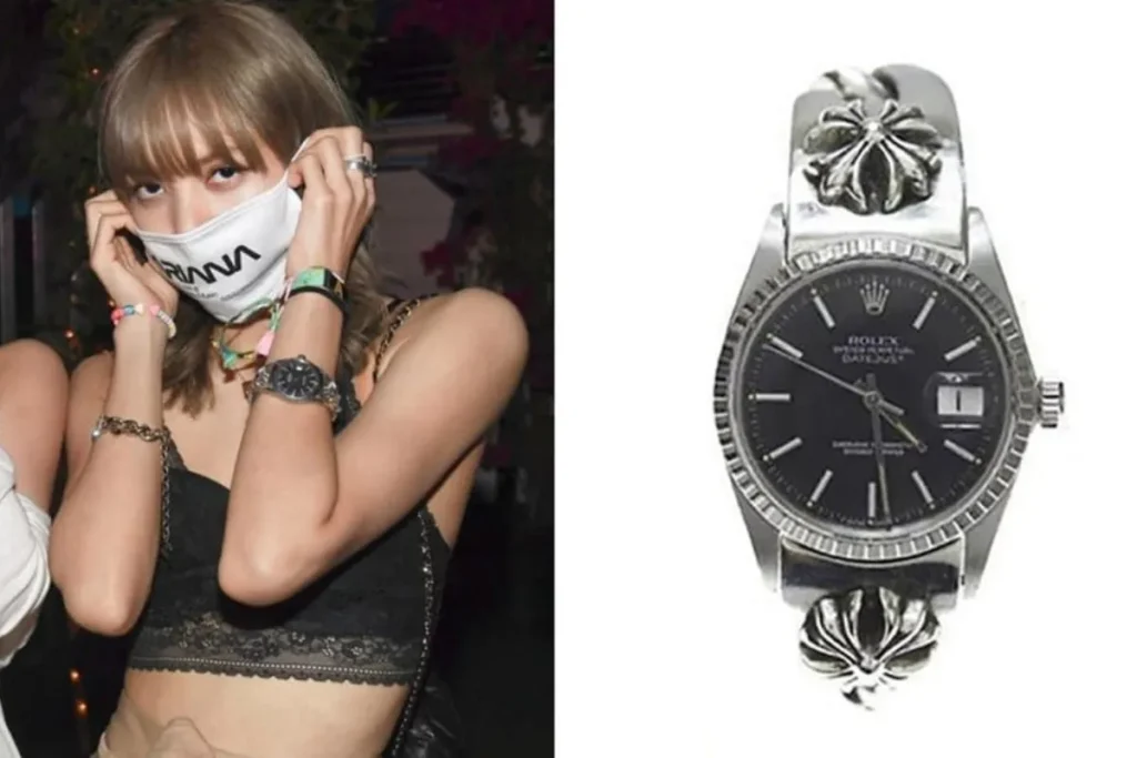 Lisa 戴 Rolex x Chrome Hearts 客製款 / 圖片取自網路