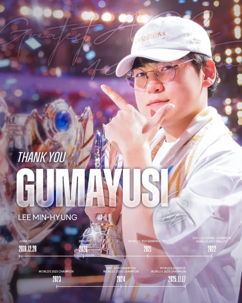 Gumayusi 離隊 T1