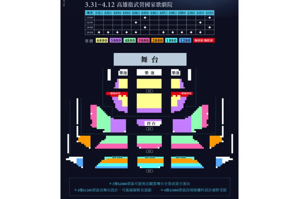 2026 歌劇魅影衛武營票價
