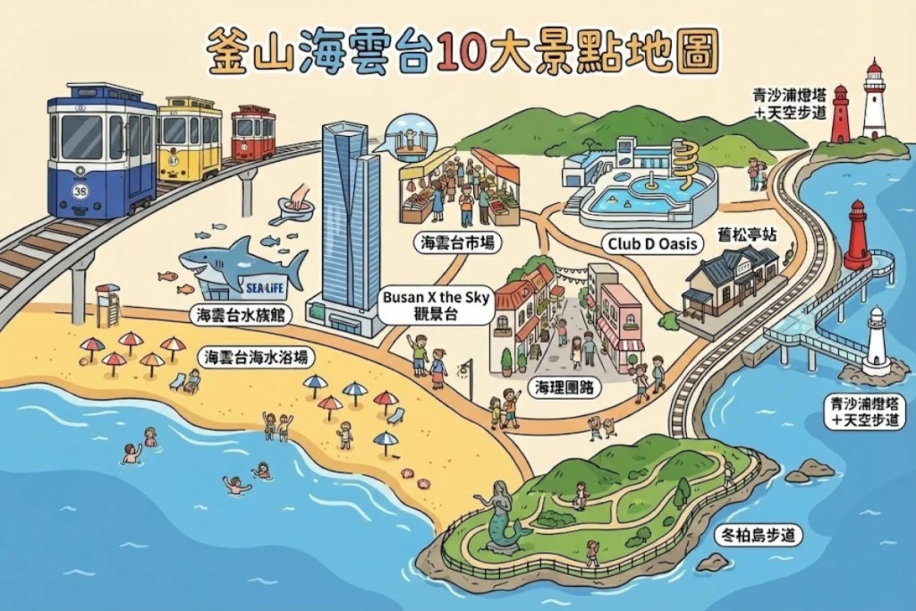 海雲台景點地圖