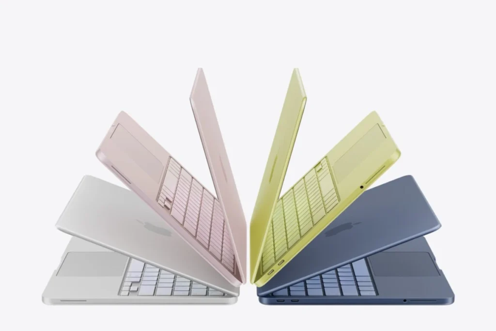 MacBook Neo顏色有銀色、粉色、青橘黃色、靛青色
