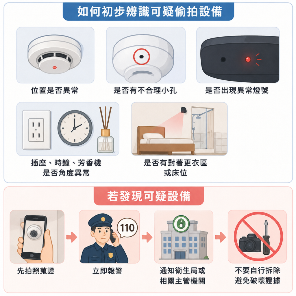 如何初步辨識可疑偷拍設備?