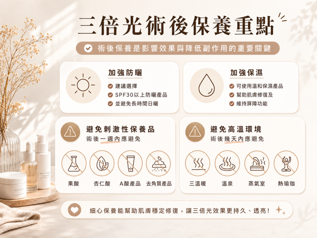 三倍光術後保養重點