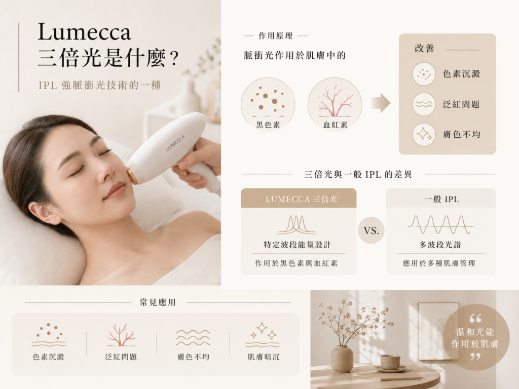 三倍光是什麼？三倍光是一種經過優化的進階版脈衝光，因其在特定波長範圍內的能量輸出與擊發效率達到傳統脈衝光的「三倍」而得名。
