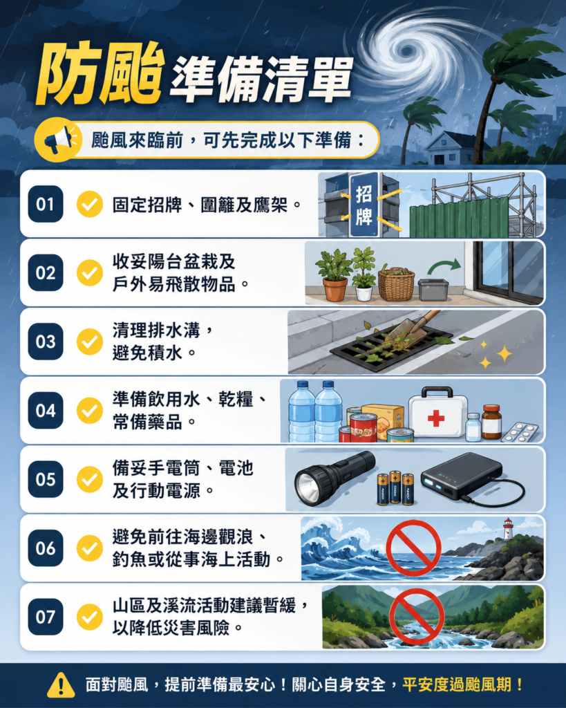防颱準備清單